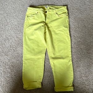 CAbi canary yellow jeans skinny fit and stretchy